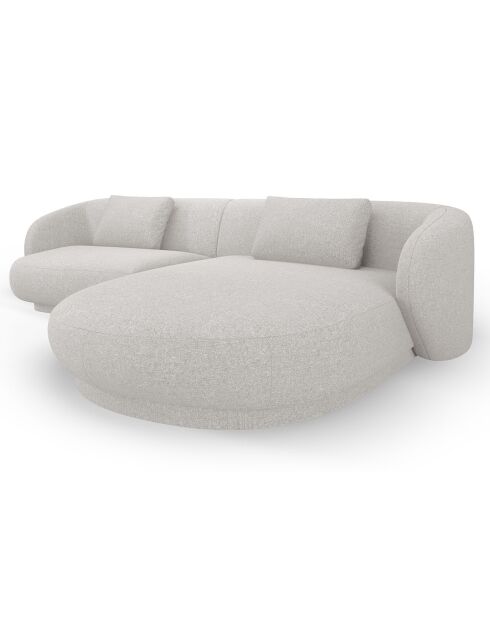 Canapé angle droit Linden Chenille 4 Places argenté chiné - 289x177x72 cm