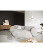 Canapé angle droit Linden Chenille 4 Places argenté chiné - 289x177x72 cm