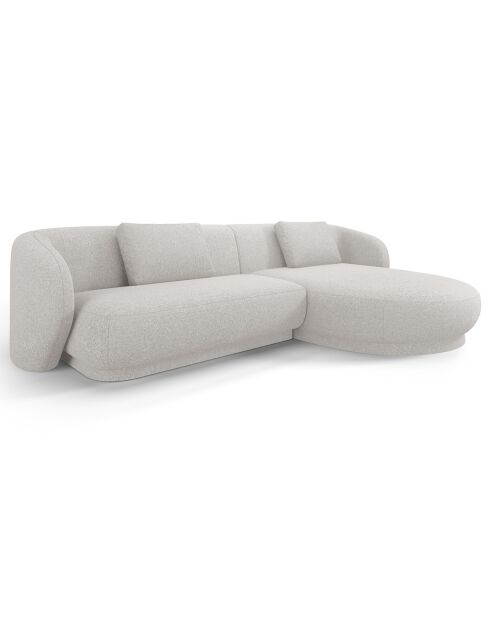 Canapé angle droit Linden Chenille 4 Places argenté chiné - 289x177x72 cm