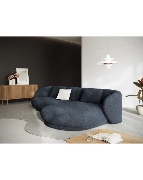 Canapé angle droit Linden Chenille 4 Places bleu - 289x177x72 cm