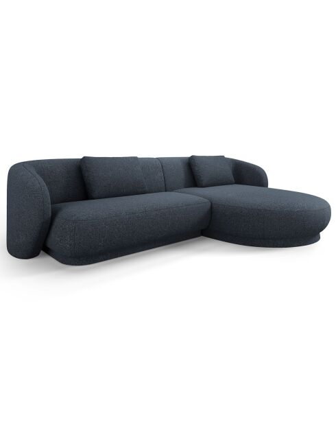 Canapé angle droit Linden Chenille 4 Places bleu - 289x177x72 cm
