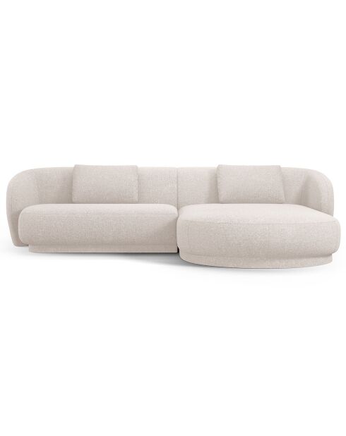 Canapé angle droit Linden Chenille 4 Places beige - 289x177x72 cm