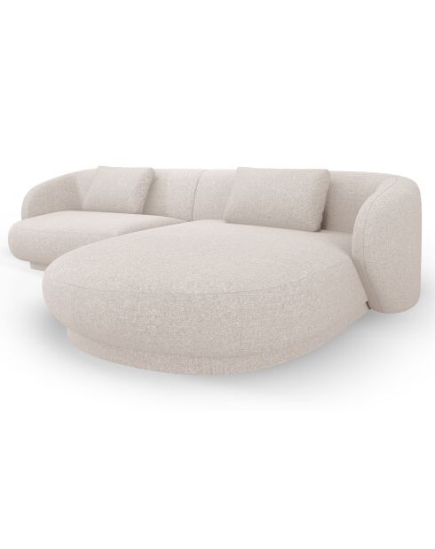 Canapé angle droit Linden Chenille 4 Places beige - 289x177x72 cm