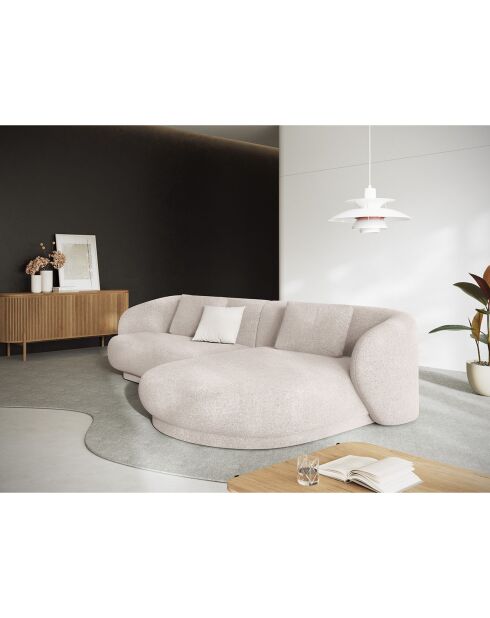 Canapé angle droit Linden Chenille 4 Places beige - 289x177x72 cm