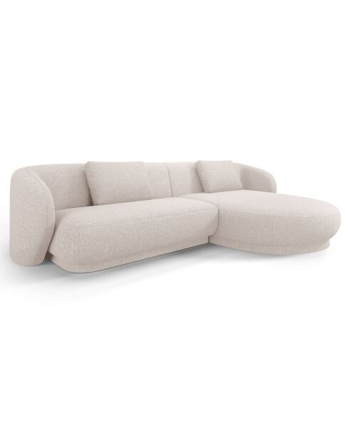 Canapé angle droit Linden Chenille 4 Places beige - 289x177x72 cm