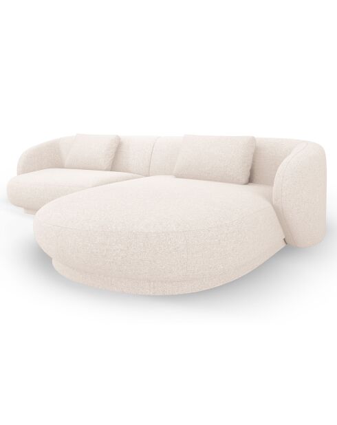 Canapé angle droit Linden Chenille 4 Places beige clair - 289x177x72 cm