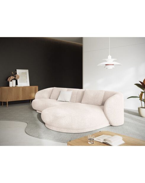Canapé angle droit Linden Chenille 4 Places beige clair - 289x177x72 cm