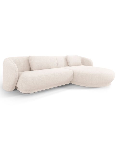 Canapé angle droit Linden Chenille 4 Places beige clair - 289x177x72 cm