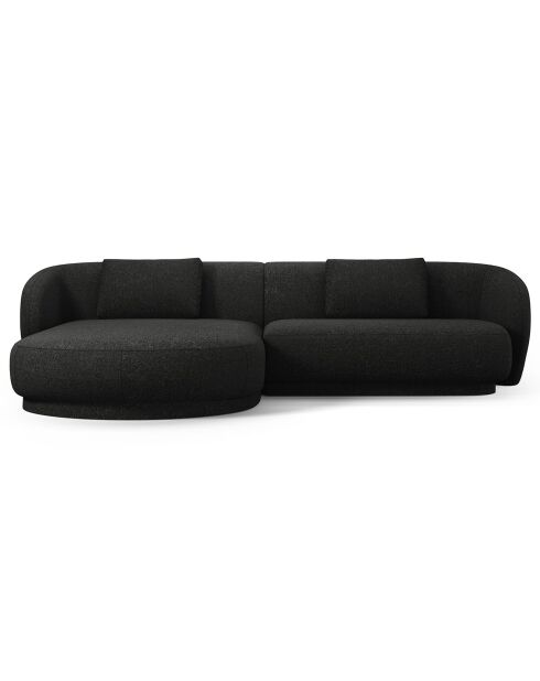 Canapé angle gauche Linden Chenille 4 Places noir - 289x177x72 cm