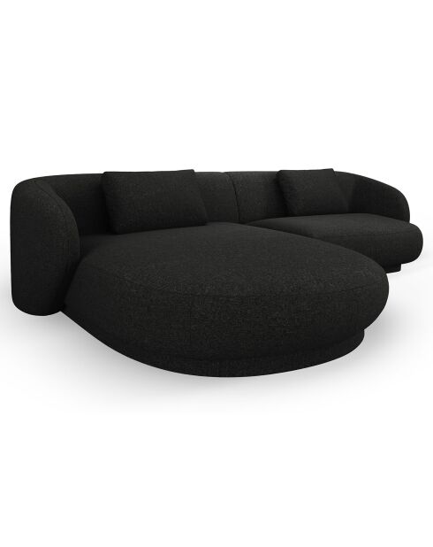 Canapé angle gauche Linden Chenille 4 Places noir - 289x177x72 cm