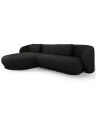 Canapé angle gauche Linden Chenille 4 Places noir - 289x177x72 cm