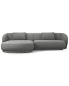 Canapé angle gauche Linden Chenille 4 Places gris foncé - 289x177x72 cm