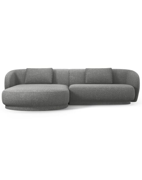 Canapé angle gauche Linden Chenille 4 Places gris foncé - 289x177x72 cm