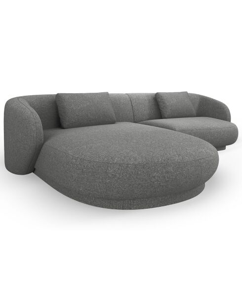 Canapé angle gauche Linden Chenille 4 Places gris foncé - 289x177x72 cm