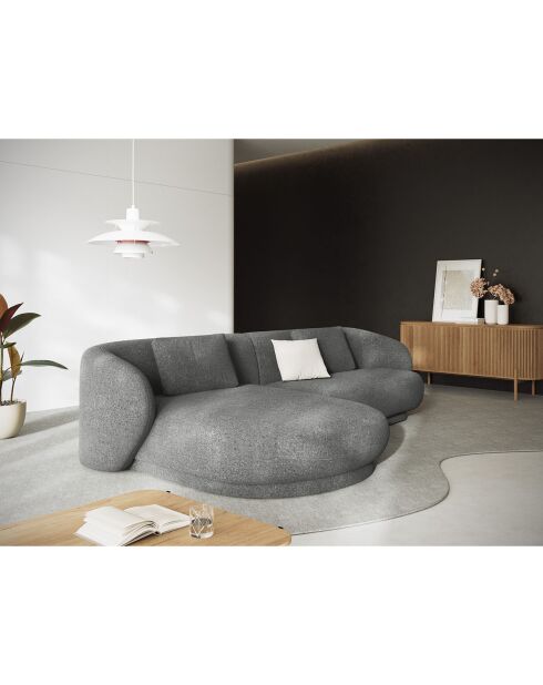 Canapé angle gauche Linden Chenille 4 Places gris foncé - 289x177x72 cm