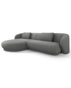 Canapé angle gauche Linden Chenille 4 Places gris foncé - 289x177x72 cm