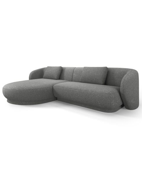 Canapé angle gauche Linden Chenille 4 Places gris foncé - 289x177x72 cm