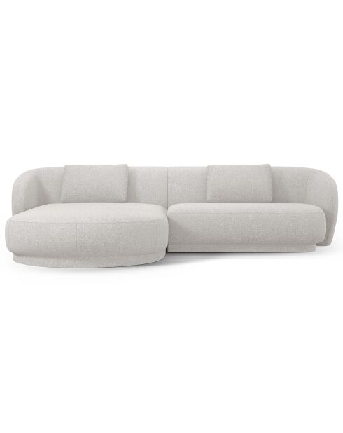 Canapé angle gauche Linden Chenille 4 Places argenté chiné - 289x177x72 cm