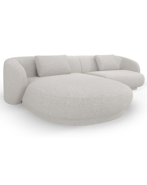 Canapé angle gauche Linden Chenille 4 Places argenté chiné - 289x177x72 cm