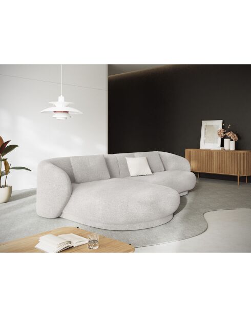 Canapé angle gauche Linden Chenille 4 Places argenté chiné - 289x177x72 cm