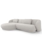 Canapé angle gauche Linden Chenille 4 Places argenté chiné - 289x177x72 cm