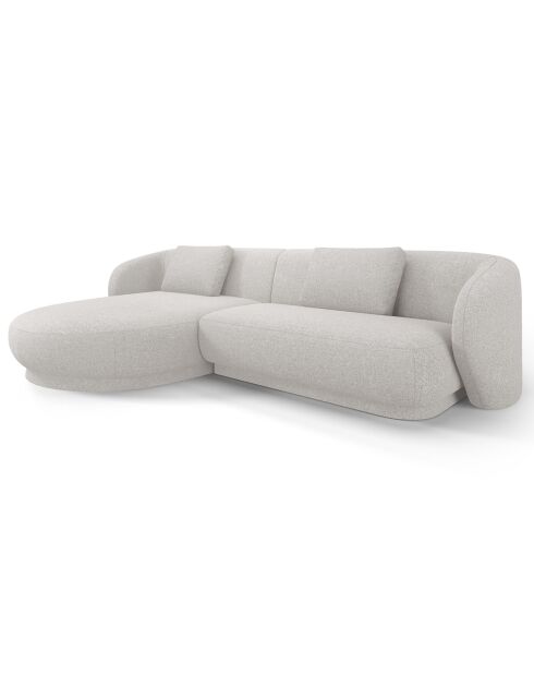 Canapé angle gauche Linden Chenille 4 Places argenté chiné - 289x177x72 cm