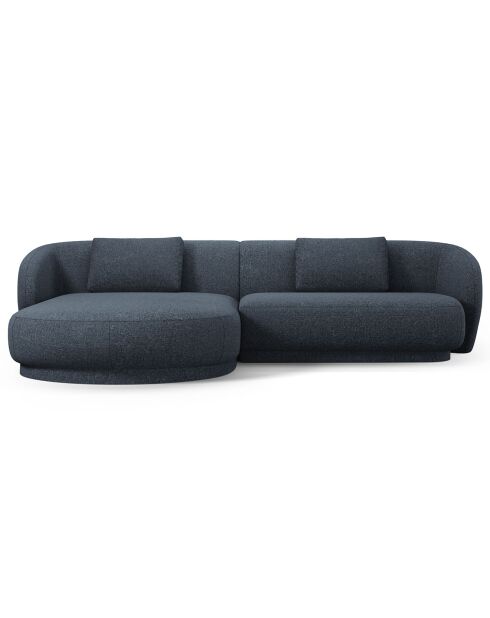 Canapé angle gauche Linden Chenille 4 Places bleu - 289x177x72 cm