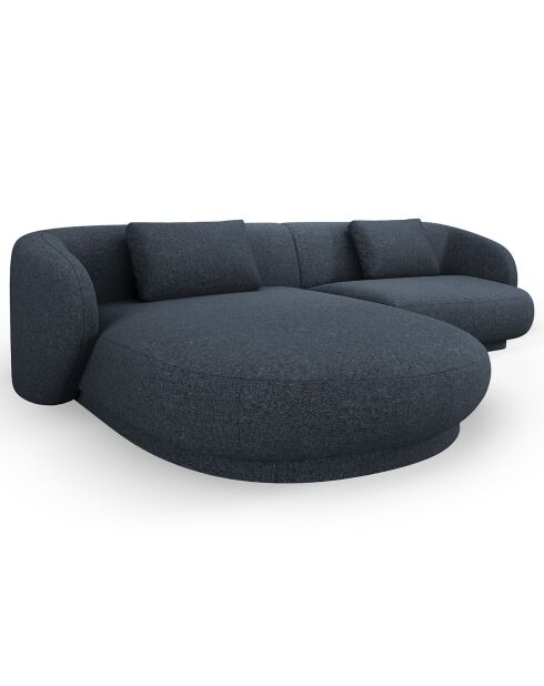 Canapé angle gauche Linden Chenille 4 Places bleu - 289x177x72 cm