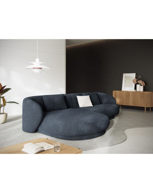 Canapé angle gauche Linden Chenille 4 Places bleu - 289x177x72 cm