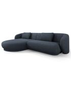 Canapé angle gauche Linden Chenille 4 Places bleu - 289x177x72 cm