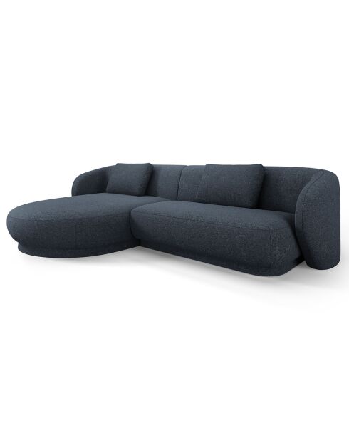 Canapé angle gauche Linden Chenille 4 Places bleu - 289x177x72 cm