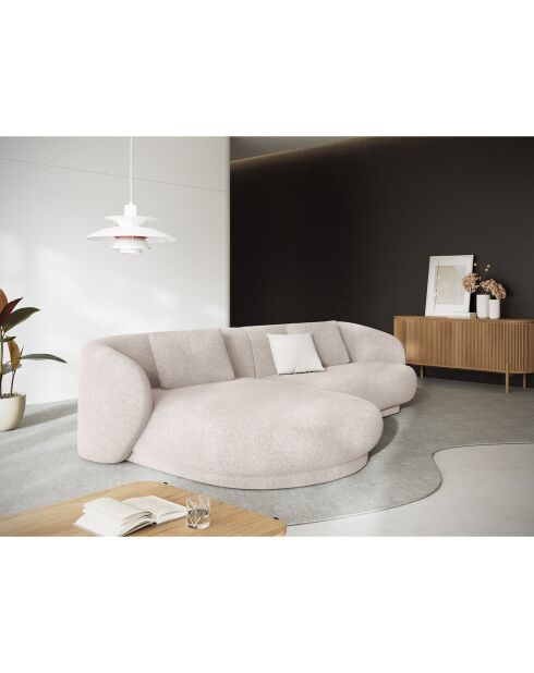 Canapé angle gauche Linden Chenille 4 Places beige - 289x177x72 cm