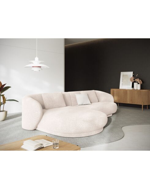 Canapé angle gauche Linden Chenille 4 Places beige clair - 289x177x72 cm