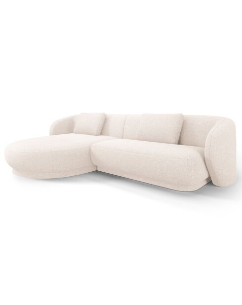 Canapé angle gauche Linden Chenille 4 Places beige clair - 289x177x72 cm