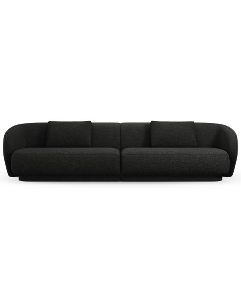 Canapé Linden Chenille 4 Places noir - 304x102x72 cm