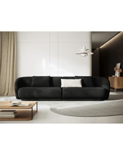 Canapé Linden Chenille 4 Places noir - 304x102x72 cm