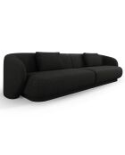 Canapé Linden Chenille 4 Places noir - 304x102x72 cm