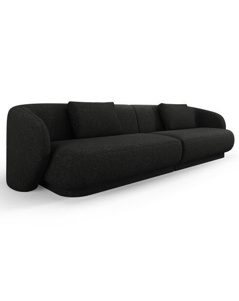 Canapé Linden Chenille 4 Places noir - 304x102x72 cm
