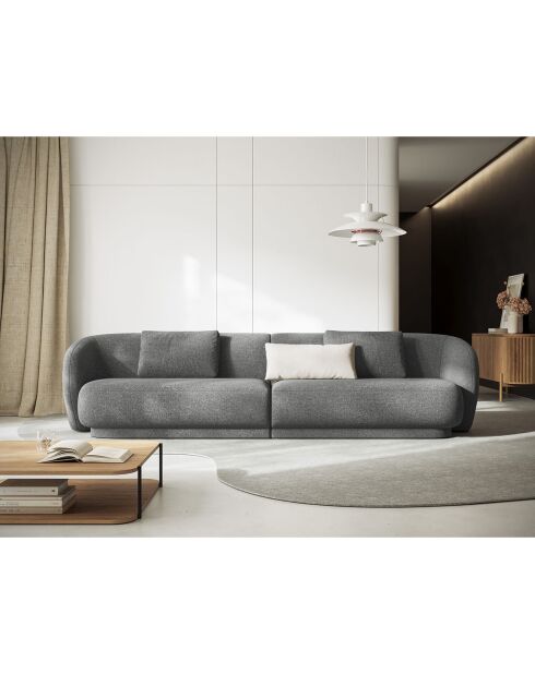 Canapé Linden Chenille 4 Places gris foncé - 304x102x72 cm