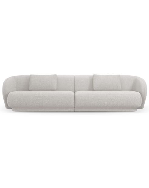 Canapé Linden Chenille 4 Places argenté chiné - 304x102x72 cm