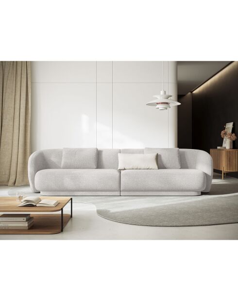 Canapé Linden Chenille 4 Places argenté chiné - 304x102x72 cm