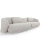Canapé Linden Chenille 4 Places argenté chiné - 304x102x72 cm