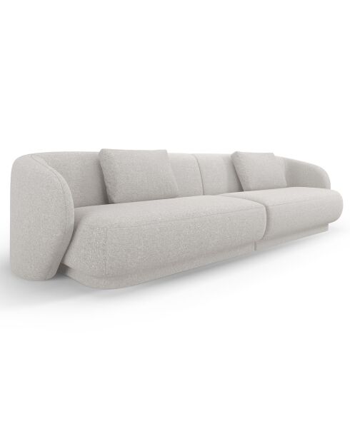 Canapé Linden Chenille 4 Places argenté chiné - 304x102x72 cm