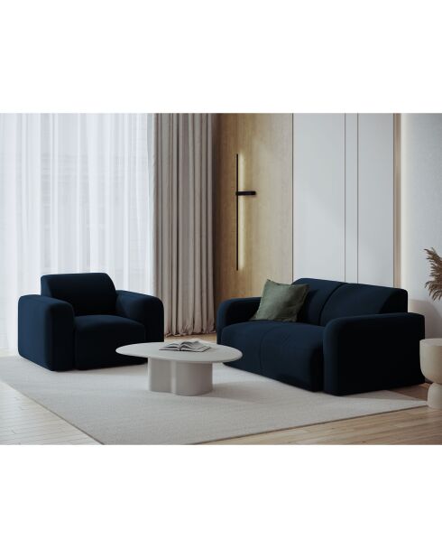 Canapé Velours Jasmin 2 Places bleu roi - 170x95x72 cm