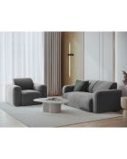 Canapé Velours Jasmin 2 Places gris - 170x95x72 cm