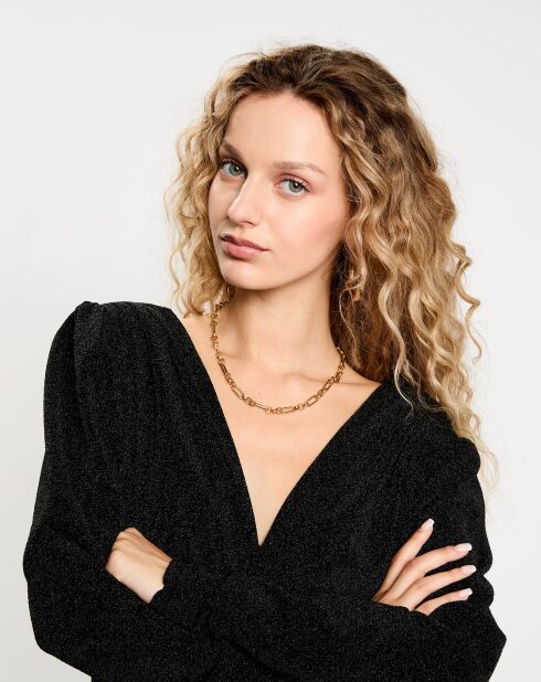 Alixy zwarte jurk met lovertjes