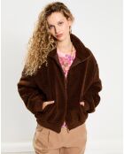 Veste en Fausse Fourrure Zosia chocolat