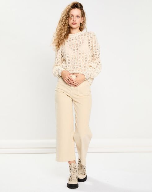 Atlanta V zandkleurige corduroy broek