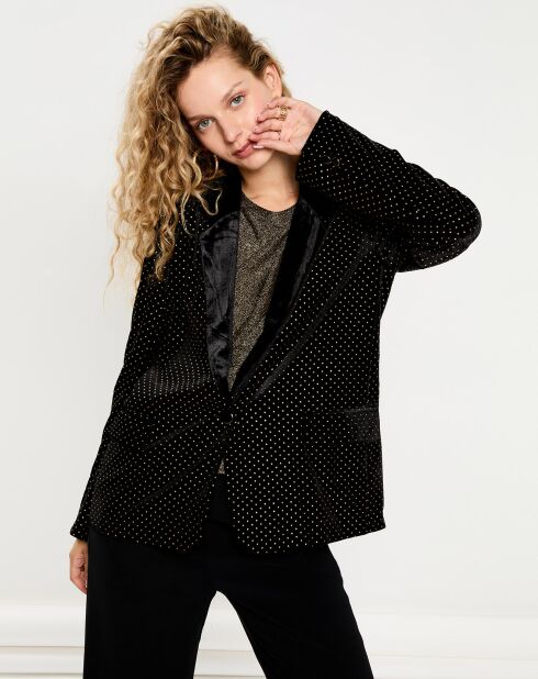 Veste en Velours Vaira noire