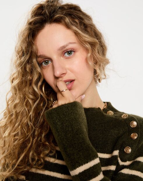 Pull Effie kaki/beige